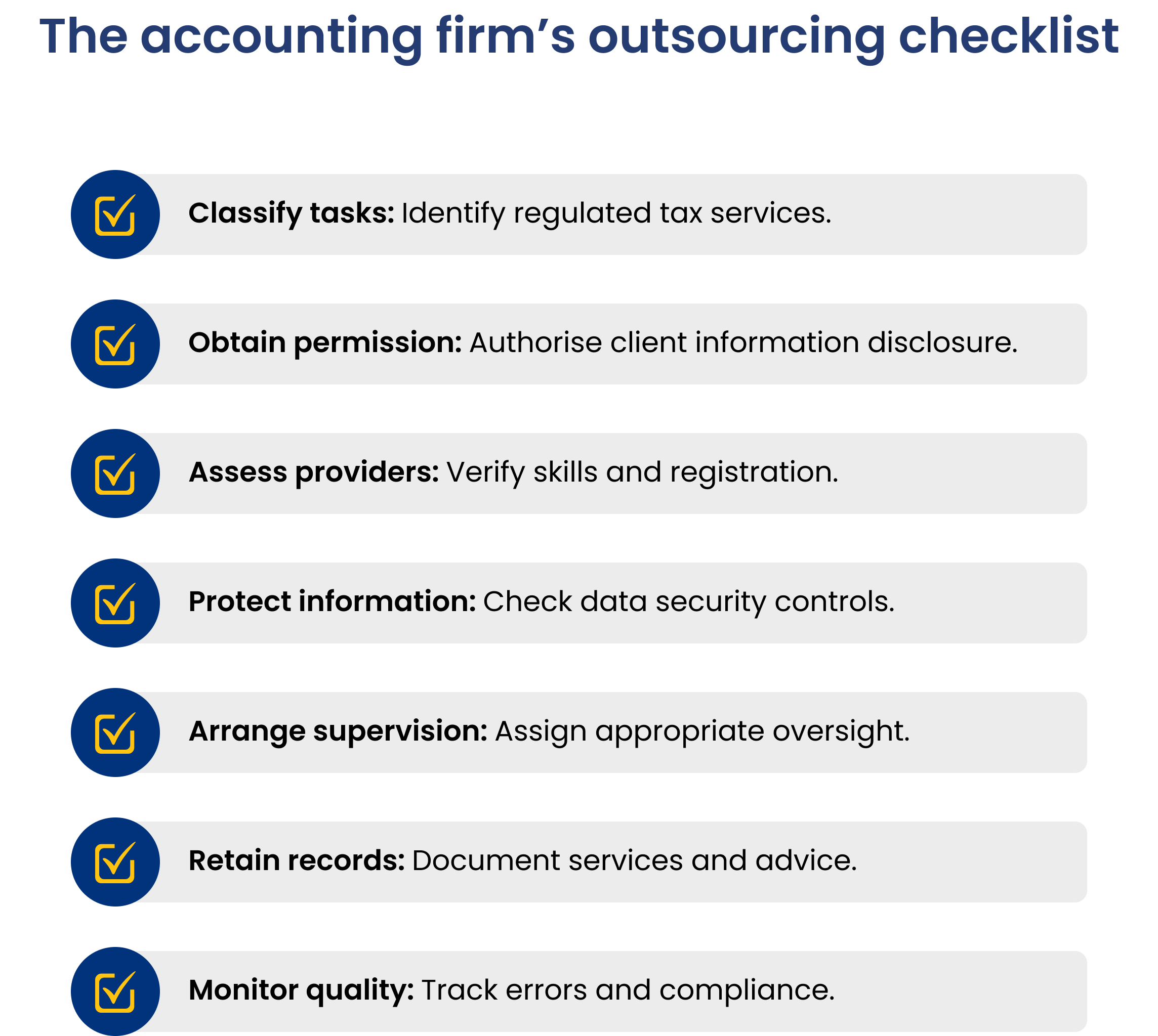 The accounting firm's outsourcing checklist